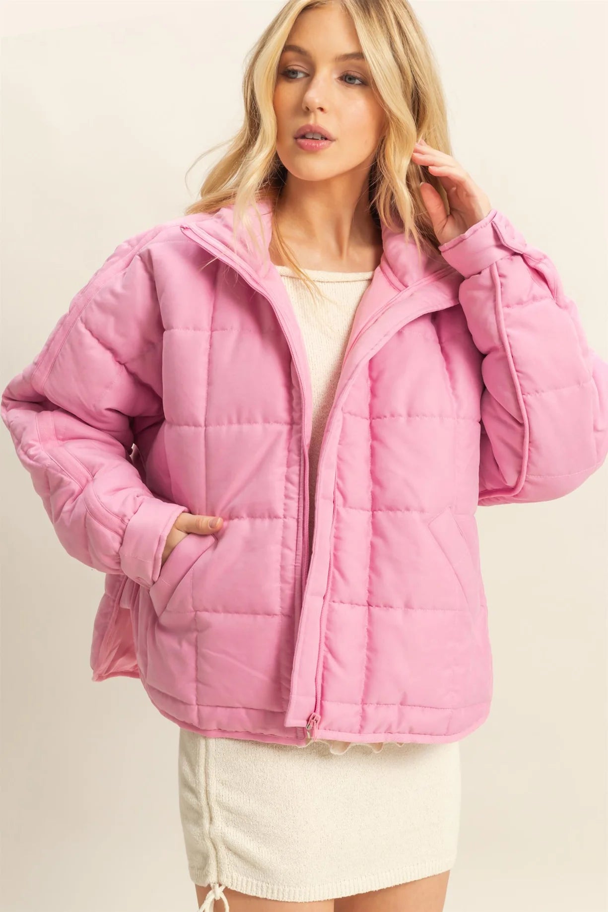 HF25F357 Quilted Puffer Jacket