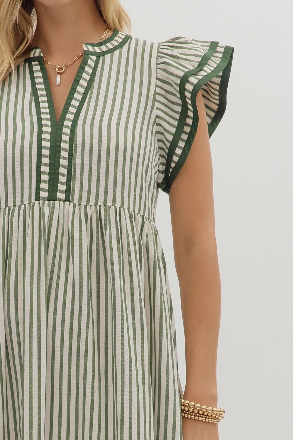 D26444 Textured Stripe Pattern Dress