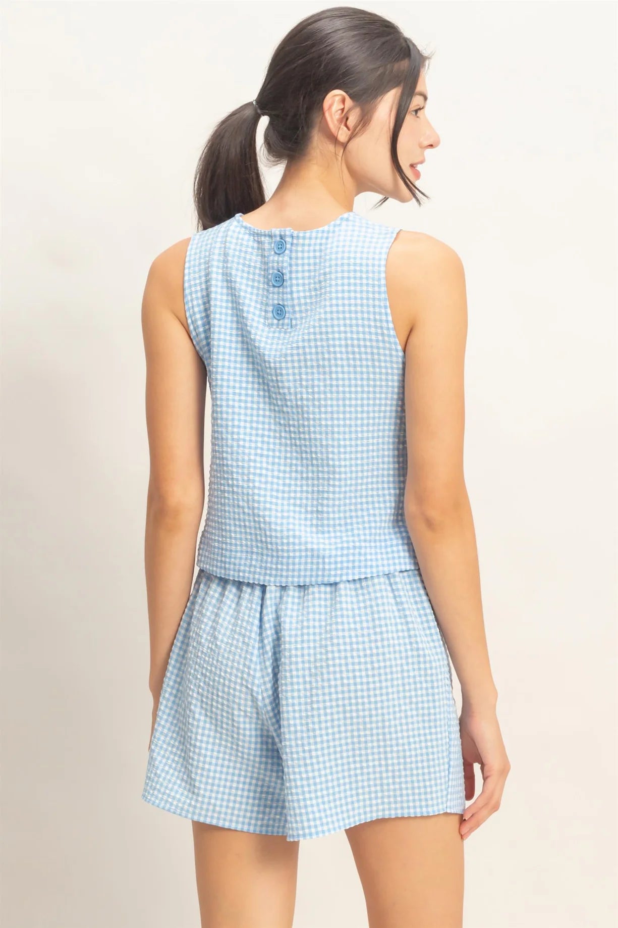 DZ26C688-SET Gingham Checkered Set