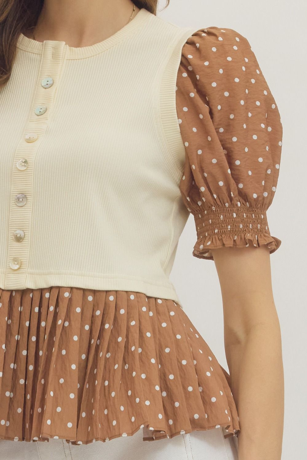 T31448 Polka Dot Top