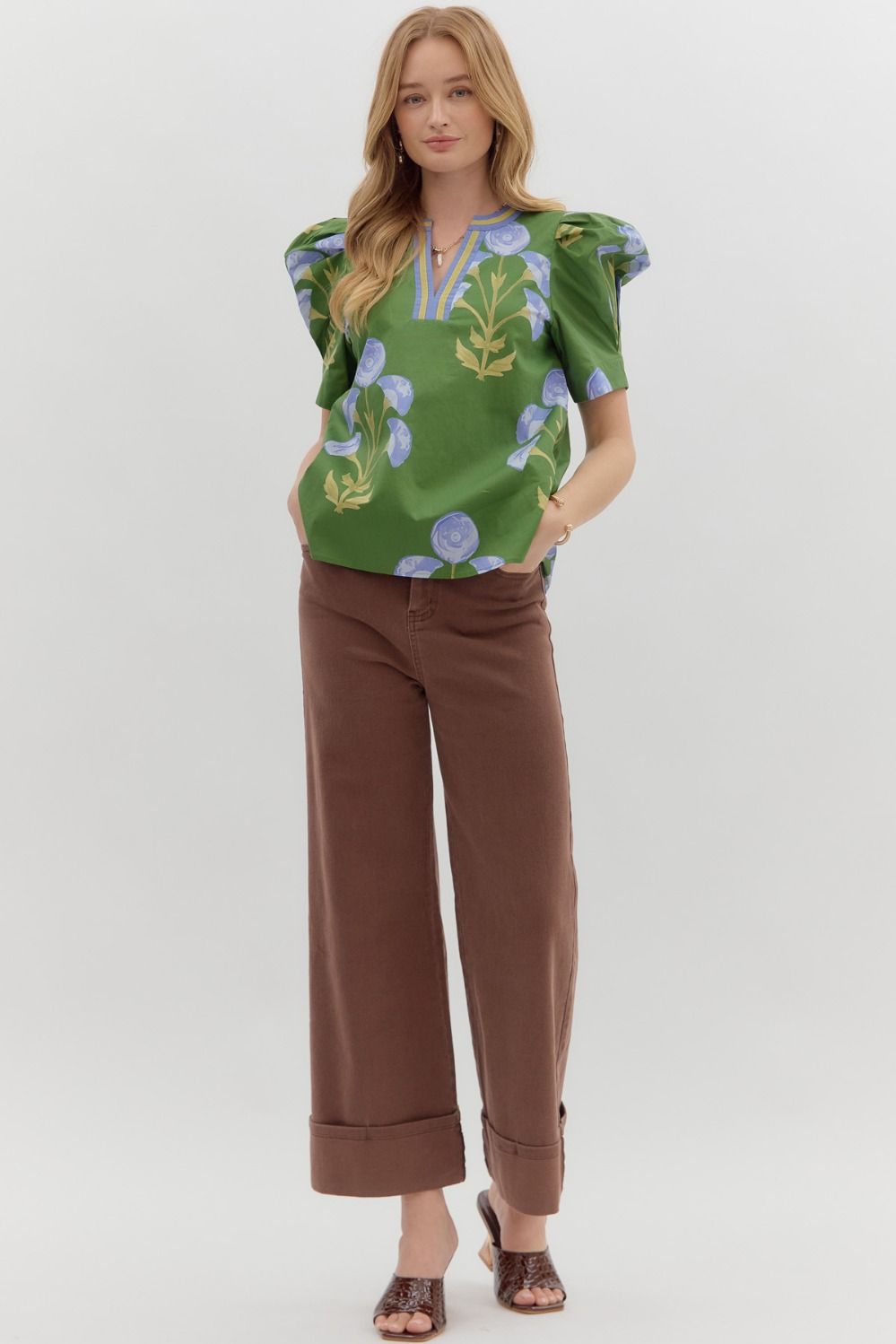 T26120 Floral Print Top
