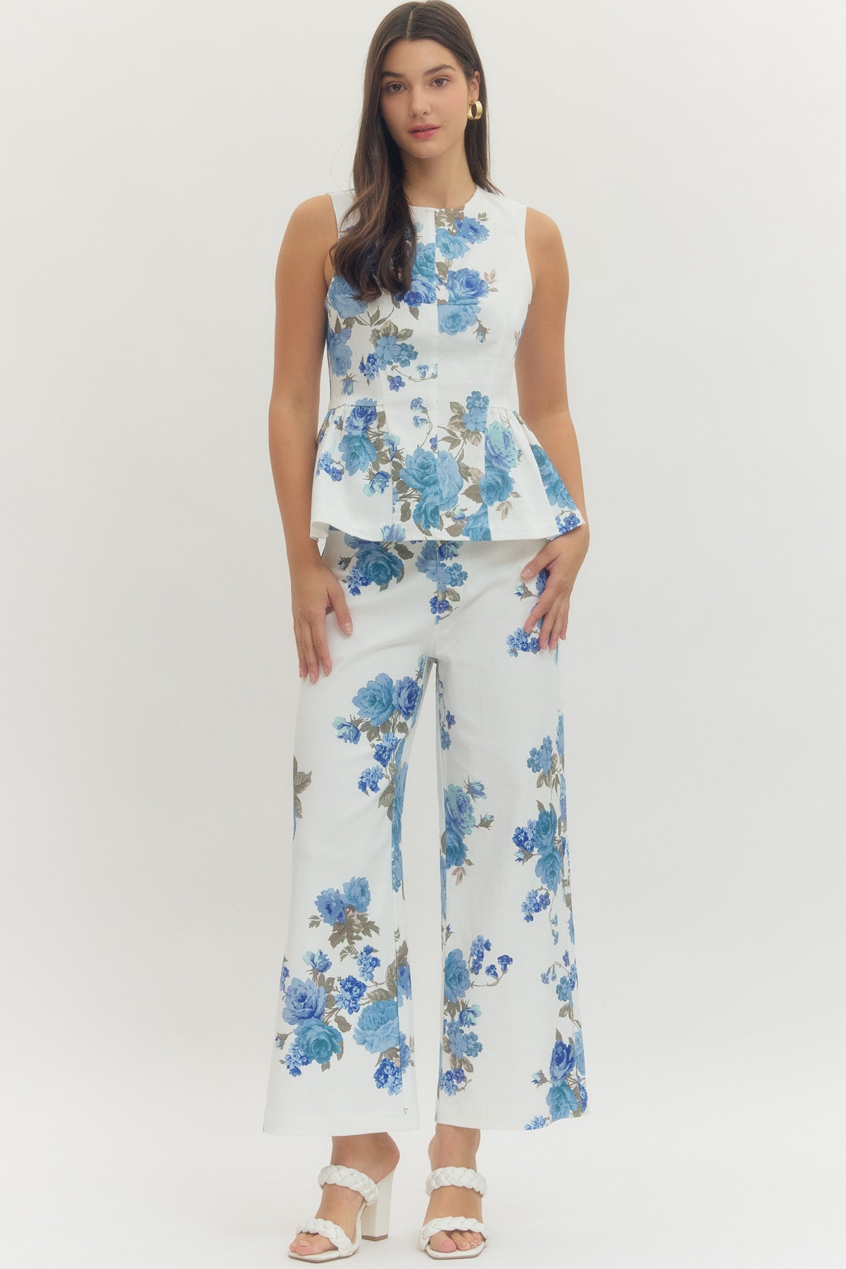 P29231 Floral Wide Leg Pants