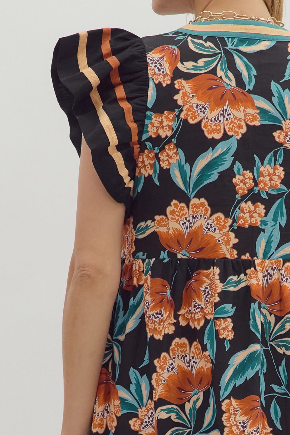 D27907 Floral Print Midi Dress
