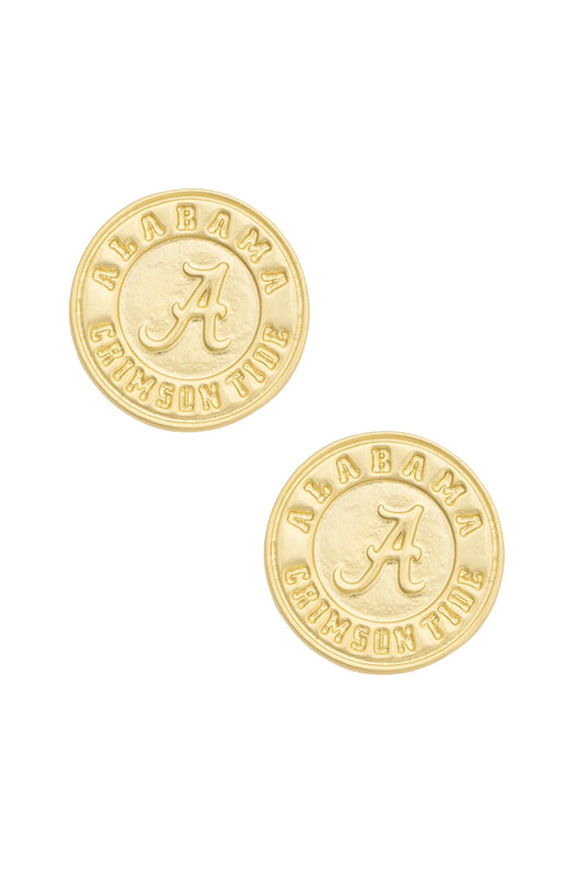 Alabama Crimson Tide 24K Stamped Logo Stud Earrings