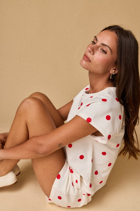 PX19510-1 Polka Dot Shorts Set