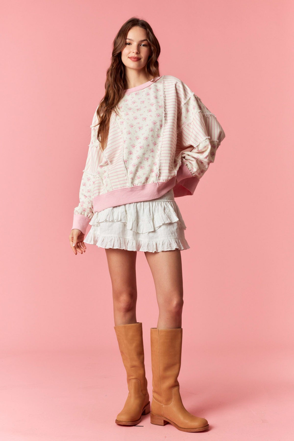 IKT200775-01 Shabby Chic Oversized Sweatshirt