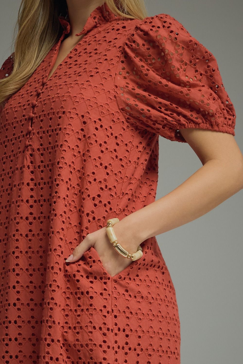 D29377 Eyelet Midi Dress