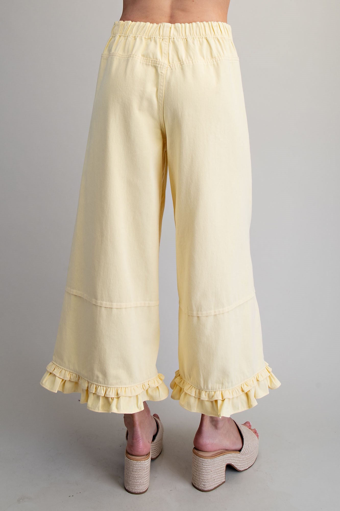 PH15714 Mineral Washed Ruffle Hem Pants