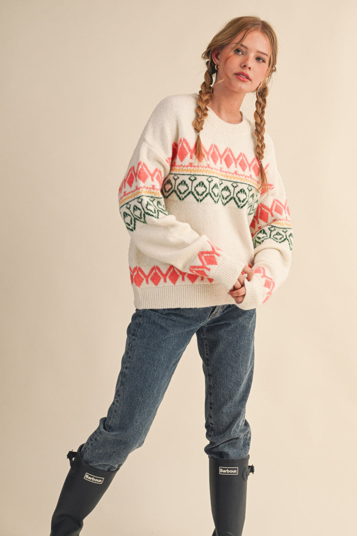 MSW11206 Geometric Knit Sweater