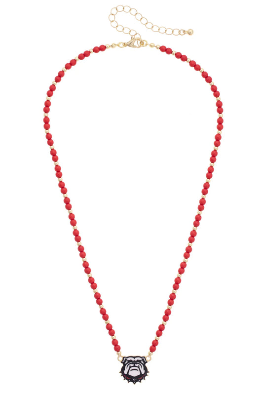 Georgia Bulldogs Beaded Spirit Necklace