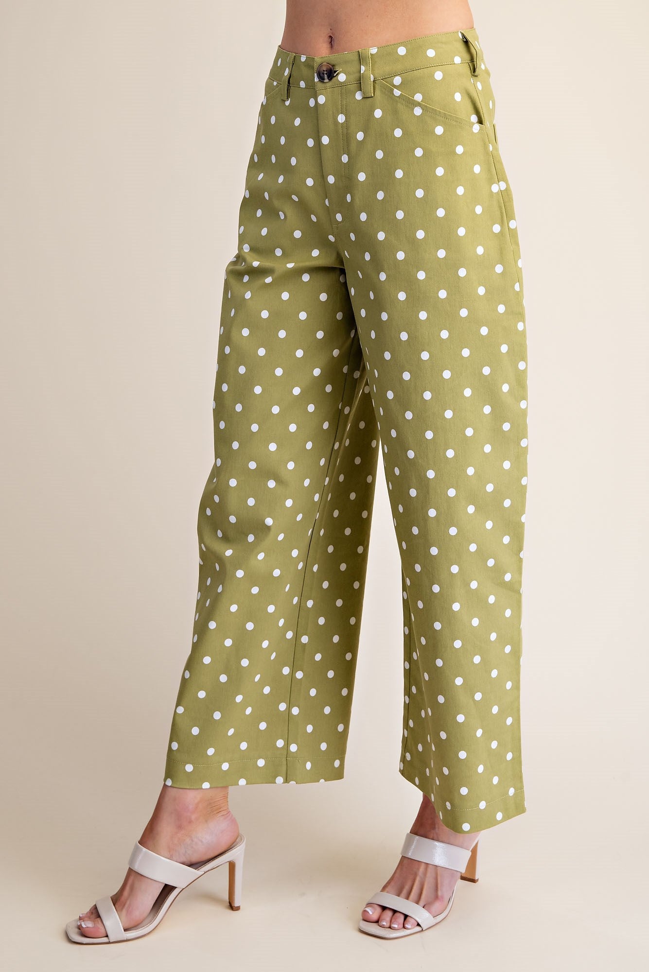 P8239 Wide Leg Barrel Polka Dot Pants