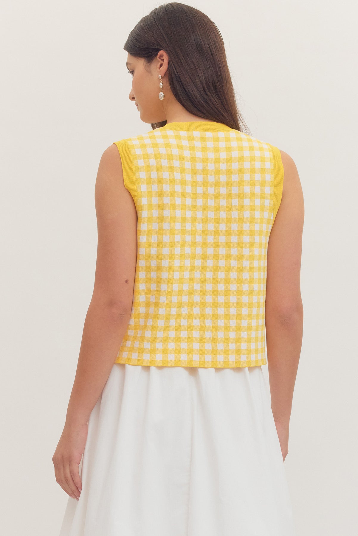 T30793 Gingham Sleeveless Top