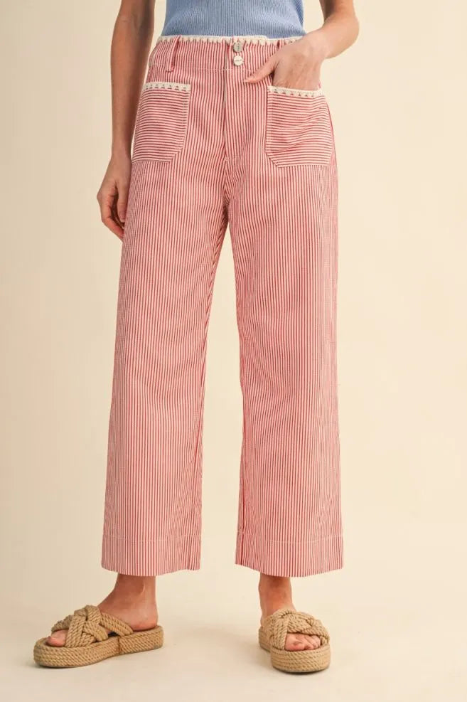 MP4663 Striped Wide Leg Pants