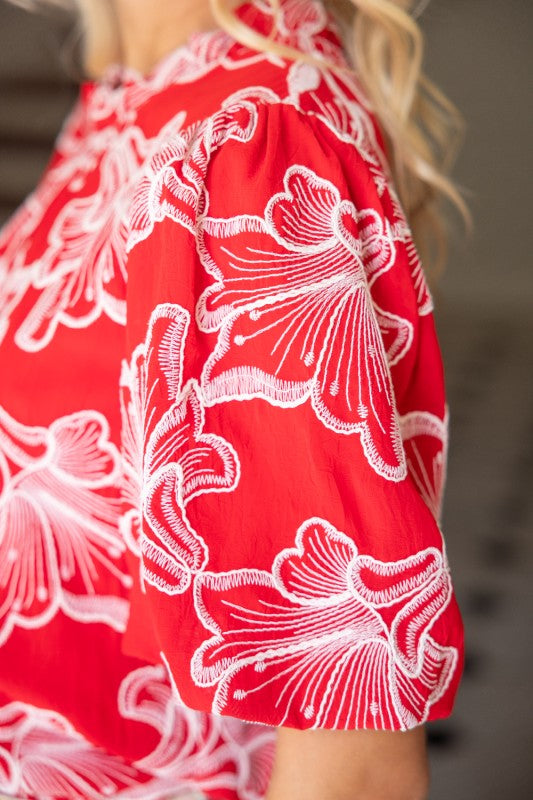 36820 Floral Embroidered Top