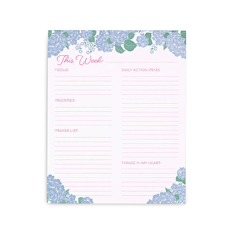 Hydrangea Planner Pad