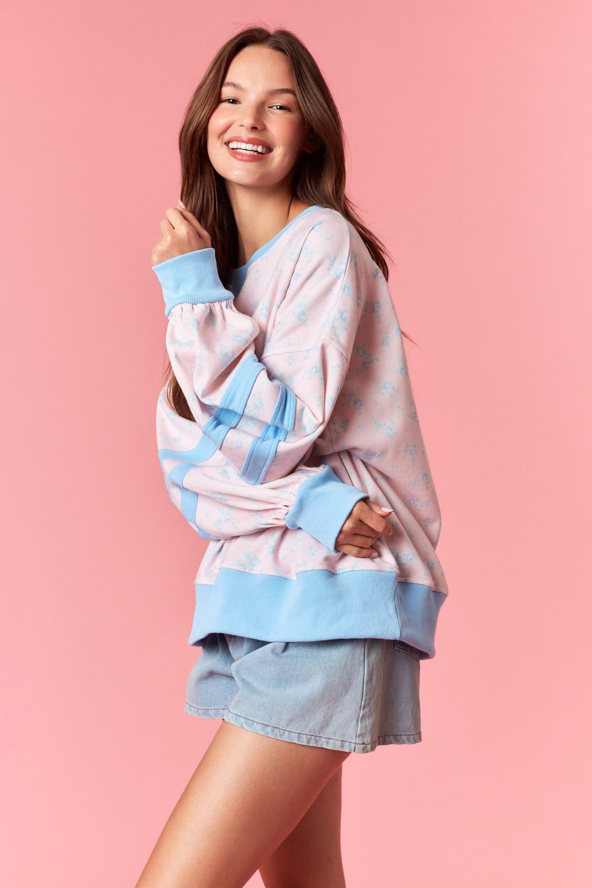 IKT300633-01 Cozy Chic Floral Printed Top