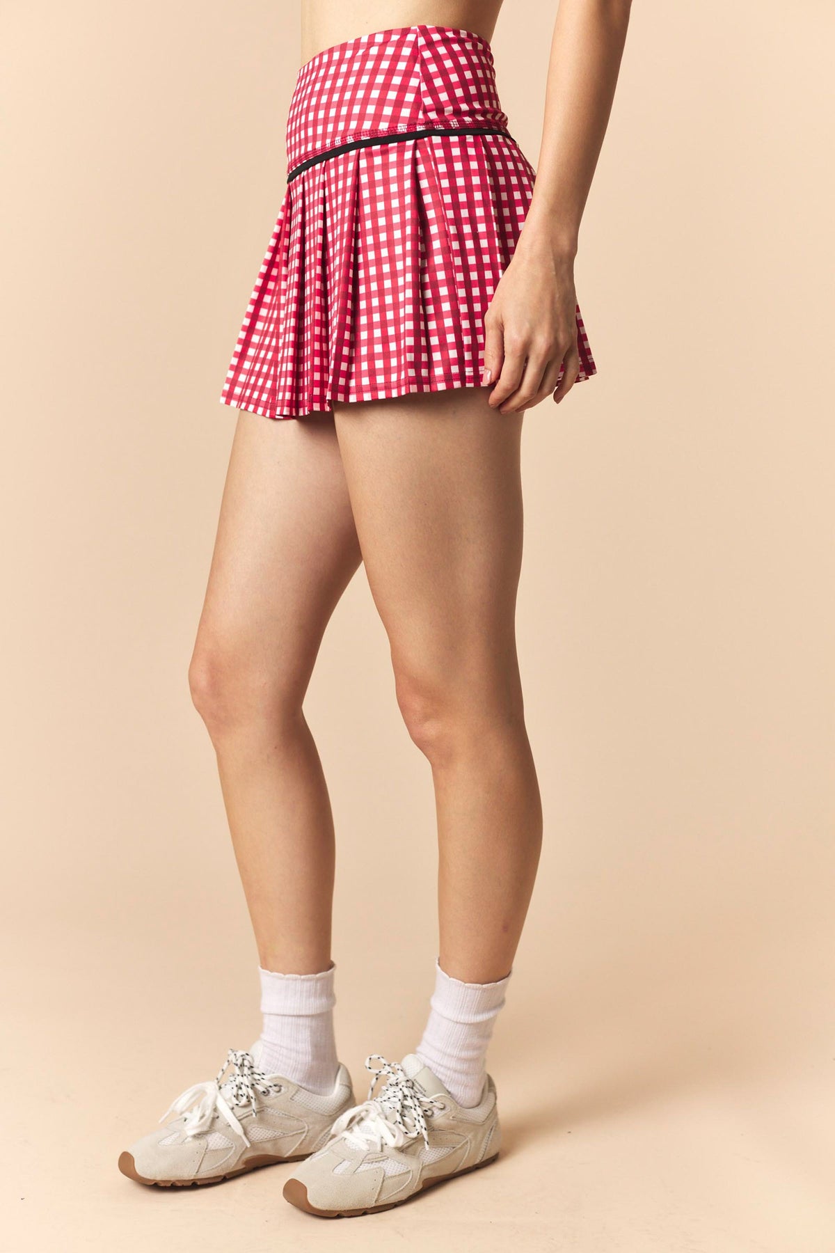 IKS300552-03 Gingham Pleated Skort