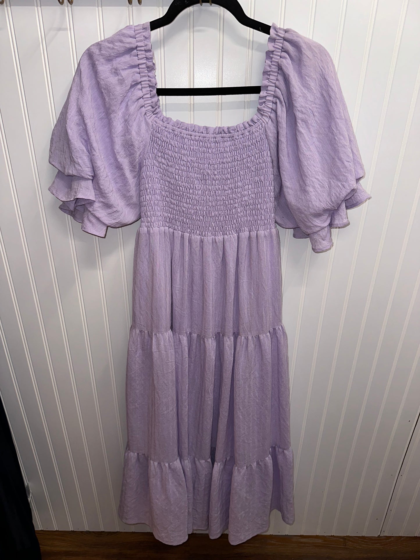 MDR9067 Smocked Square Neckline Dress