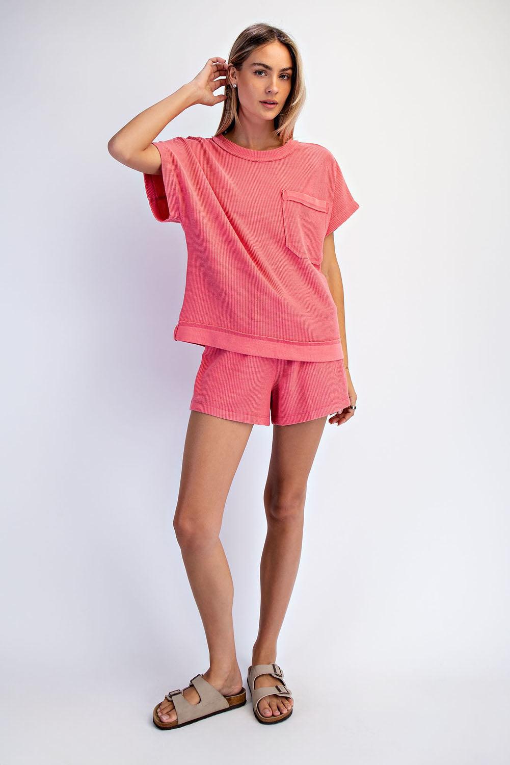 T0112 Mineral Washed Honeycomb Oversized Tee