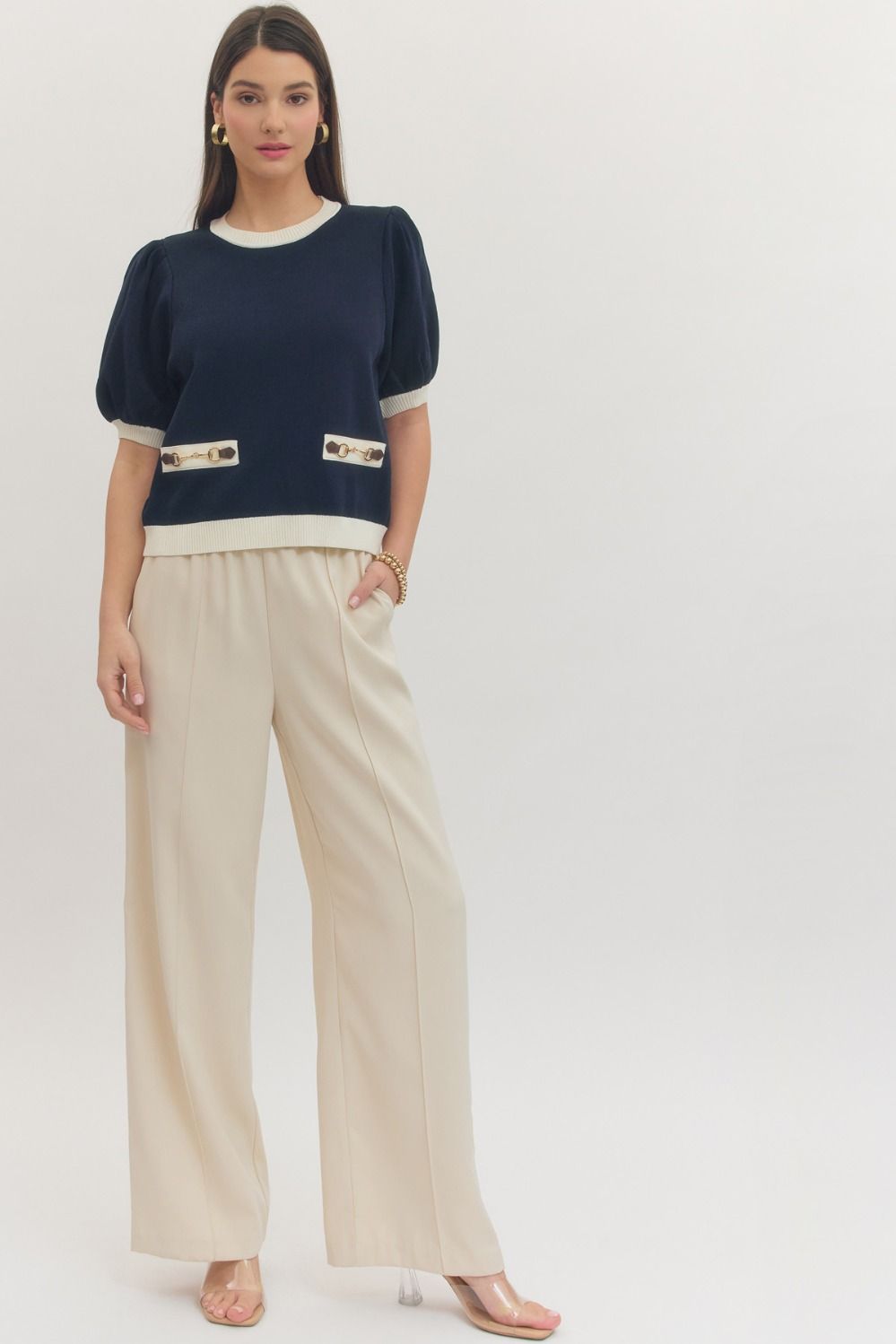 T31107 Horsebit Accent Top