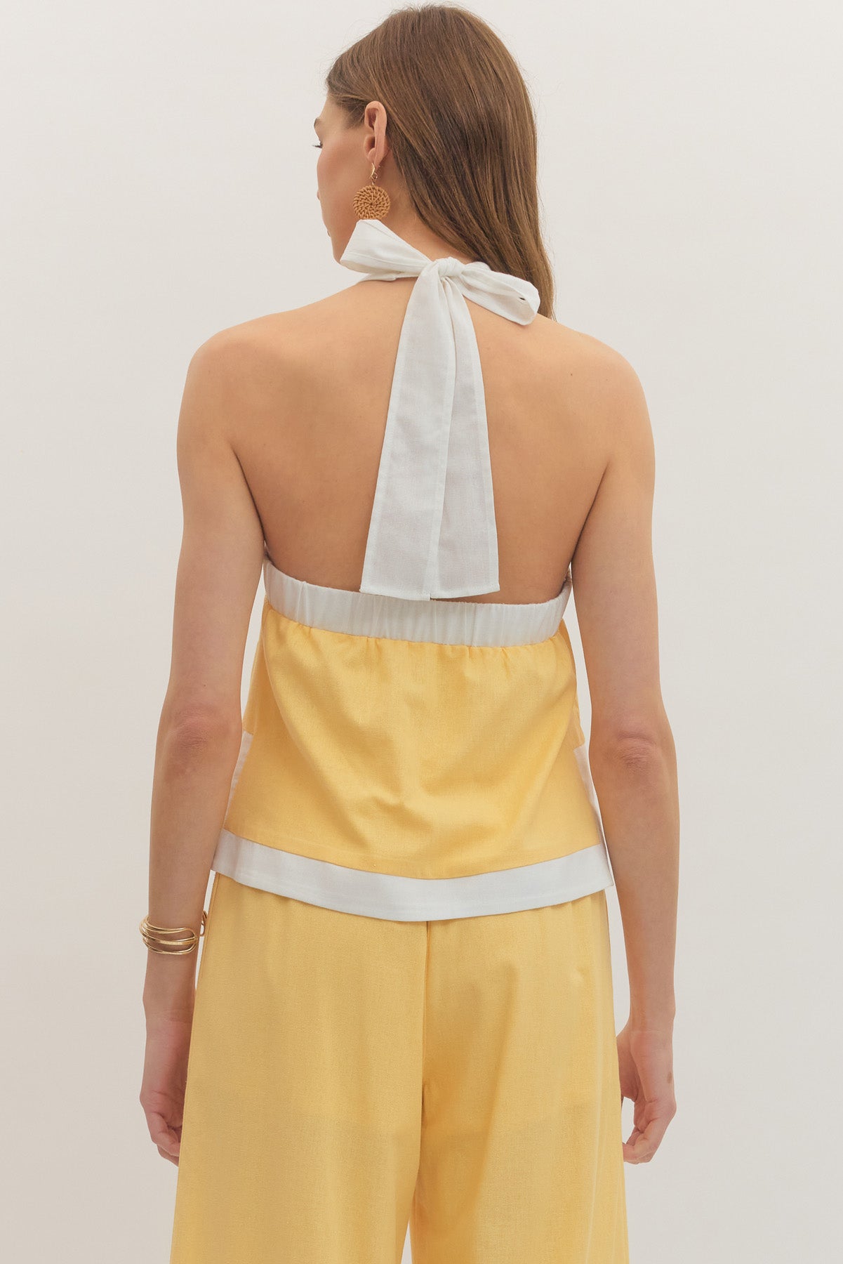 T31317 Solid Halter Top