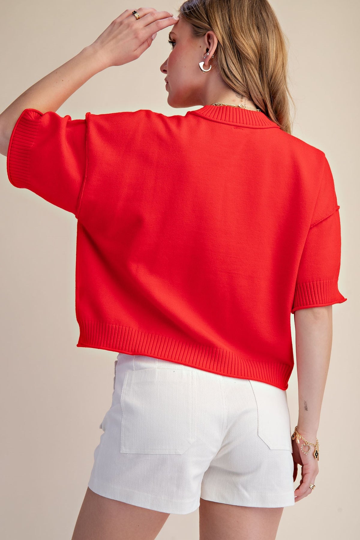 GSW9968 Elbow Length Sweater Top
