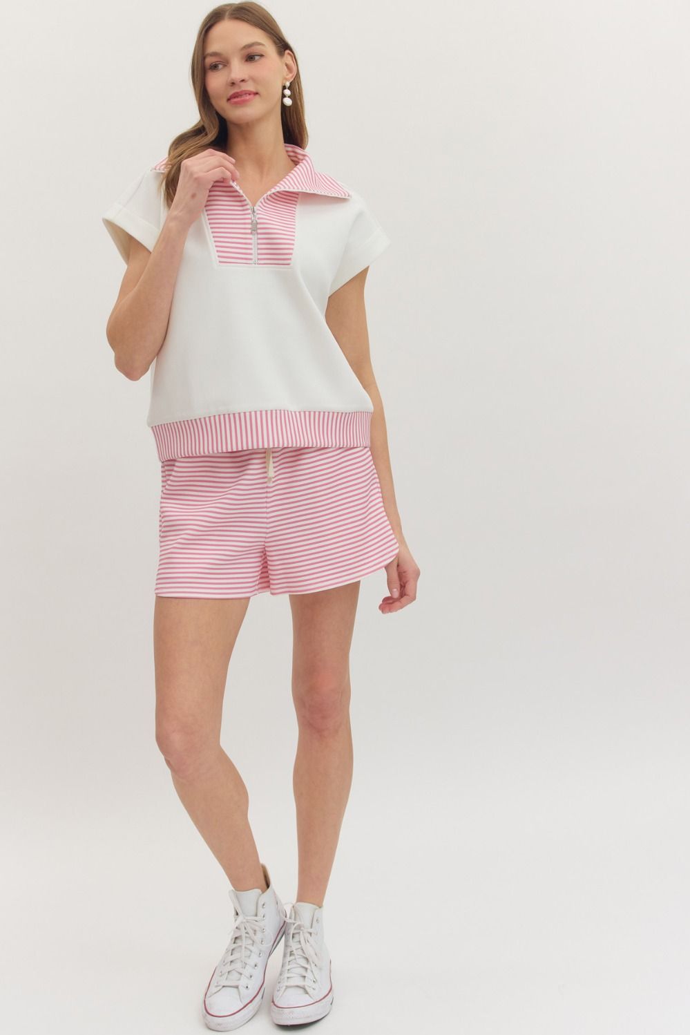 T30997 Striped Cap Sleeve Top