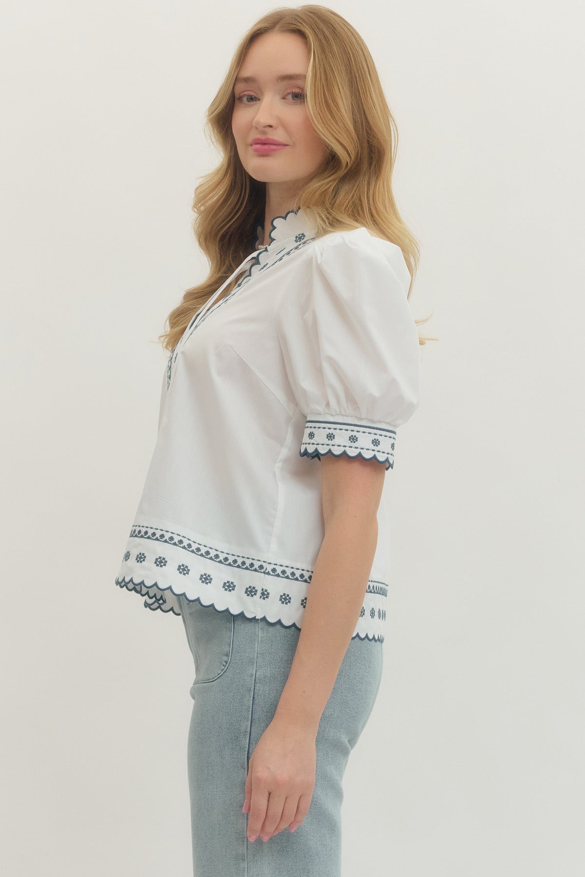T30001 Embroidered Top