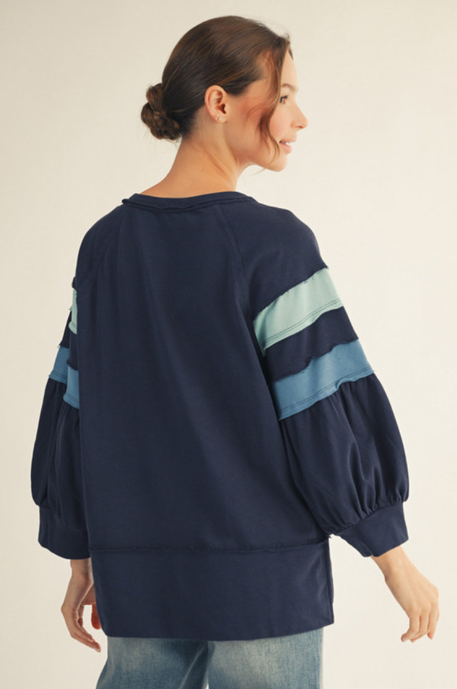 R42058 3/4 Raglan Sleeve Casual Top