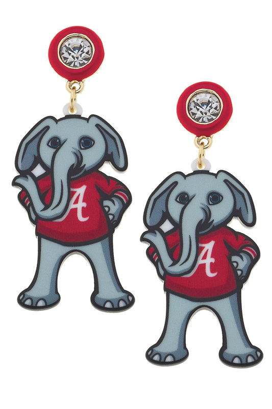 Alabama Big Al Resin Mascot Earrings