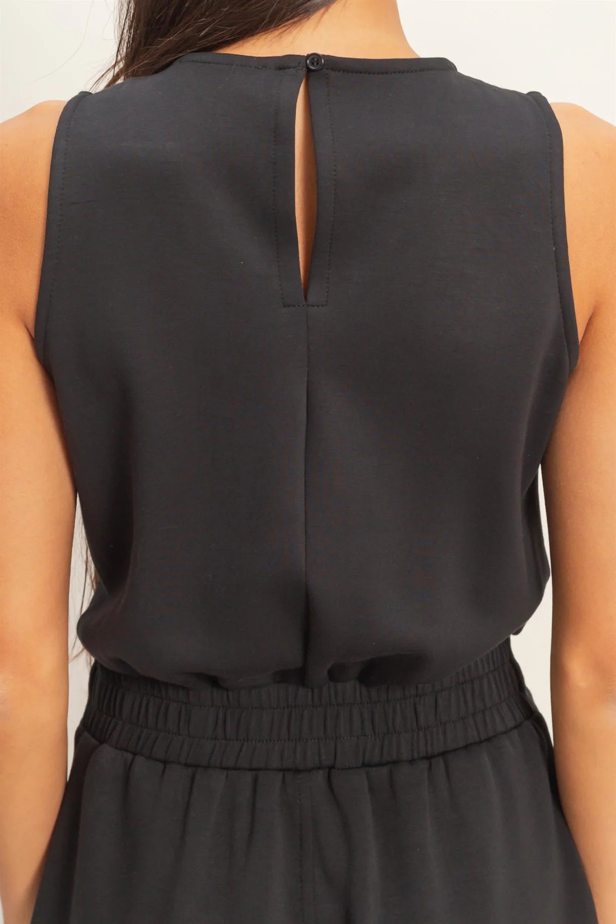 DZ26C732 Drawstring Waist Sleeveless Romper