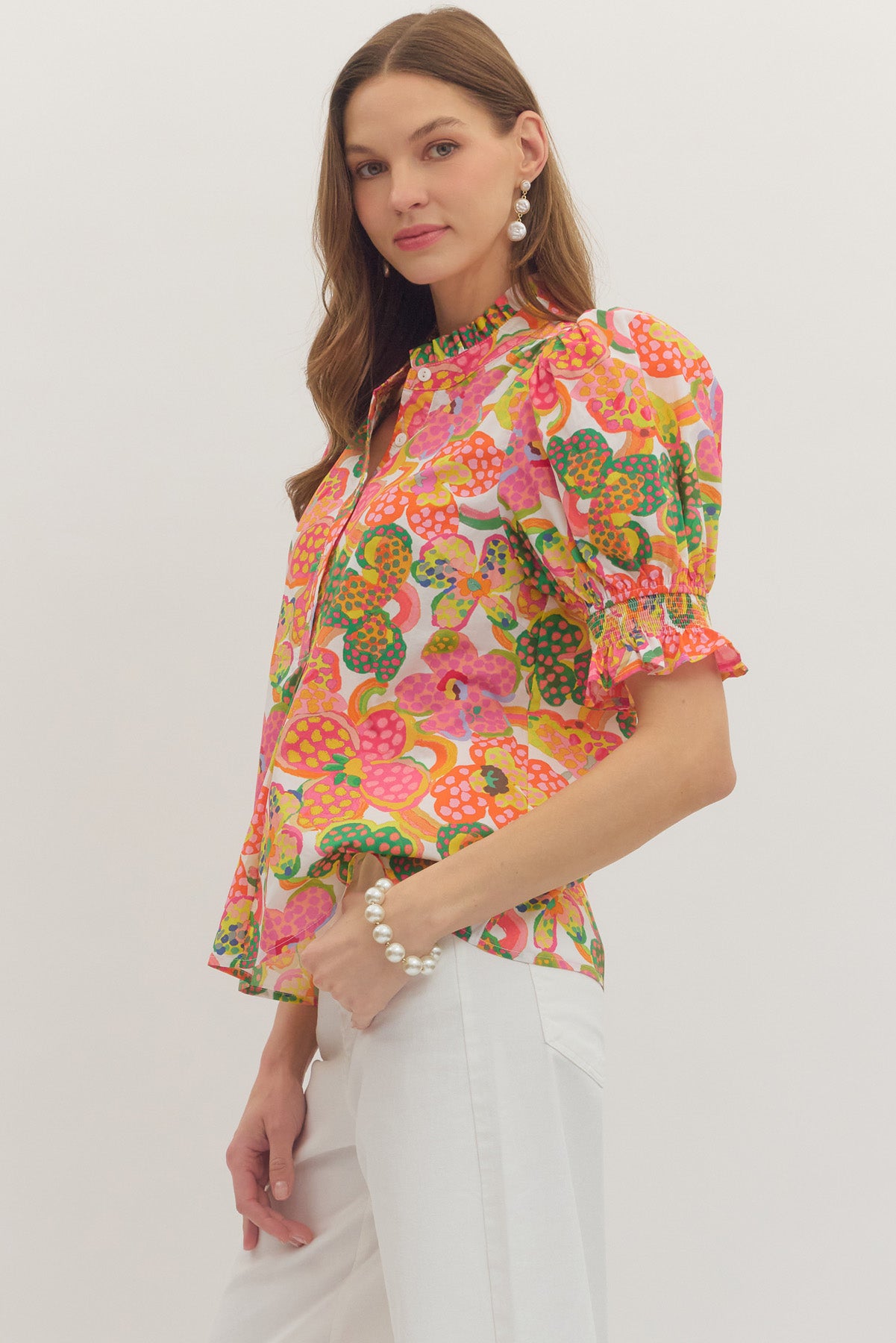 T30964 Botanical Print Top