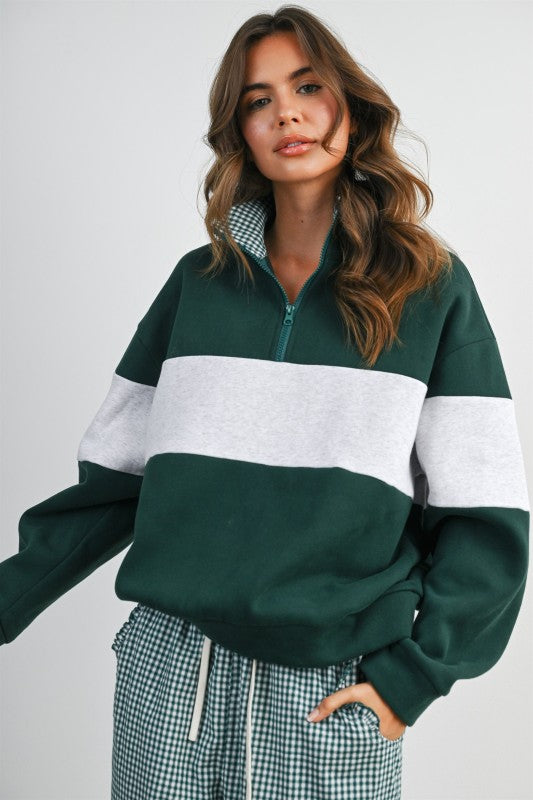 BMT8510 Colorblock Quarter Zip Sweatshirt