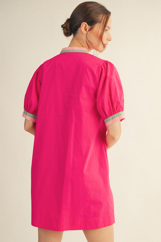 G15670-2 Embroidered Detail Mini Dress