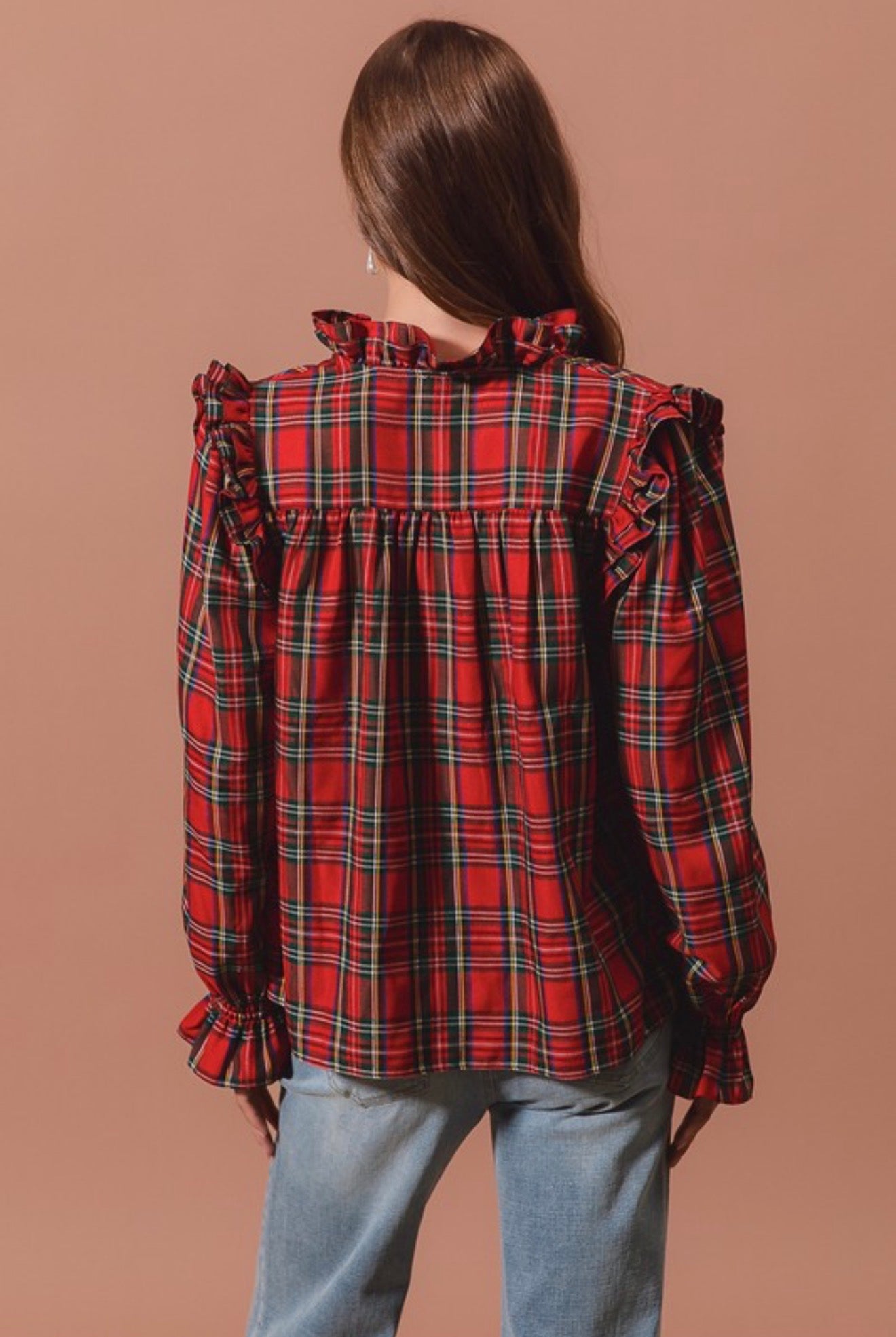 ST2184-02 Christmas Plaid Top