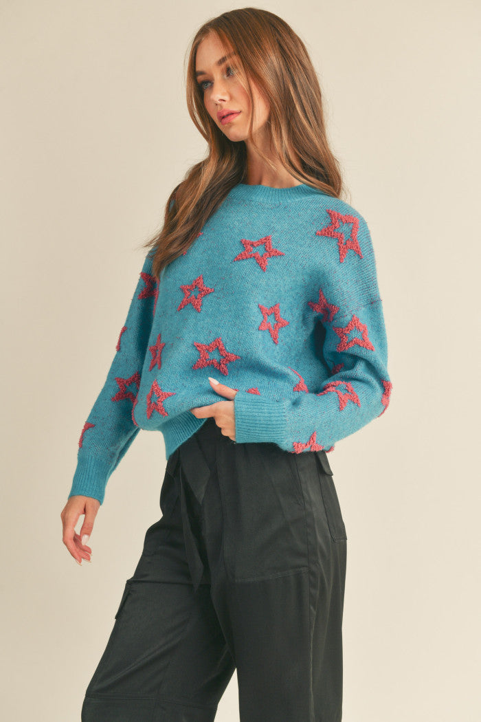 MSW10238 Textured Star Sweater