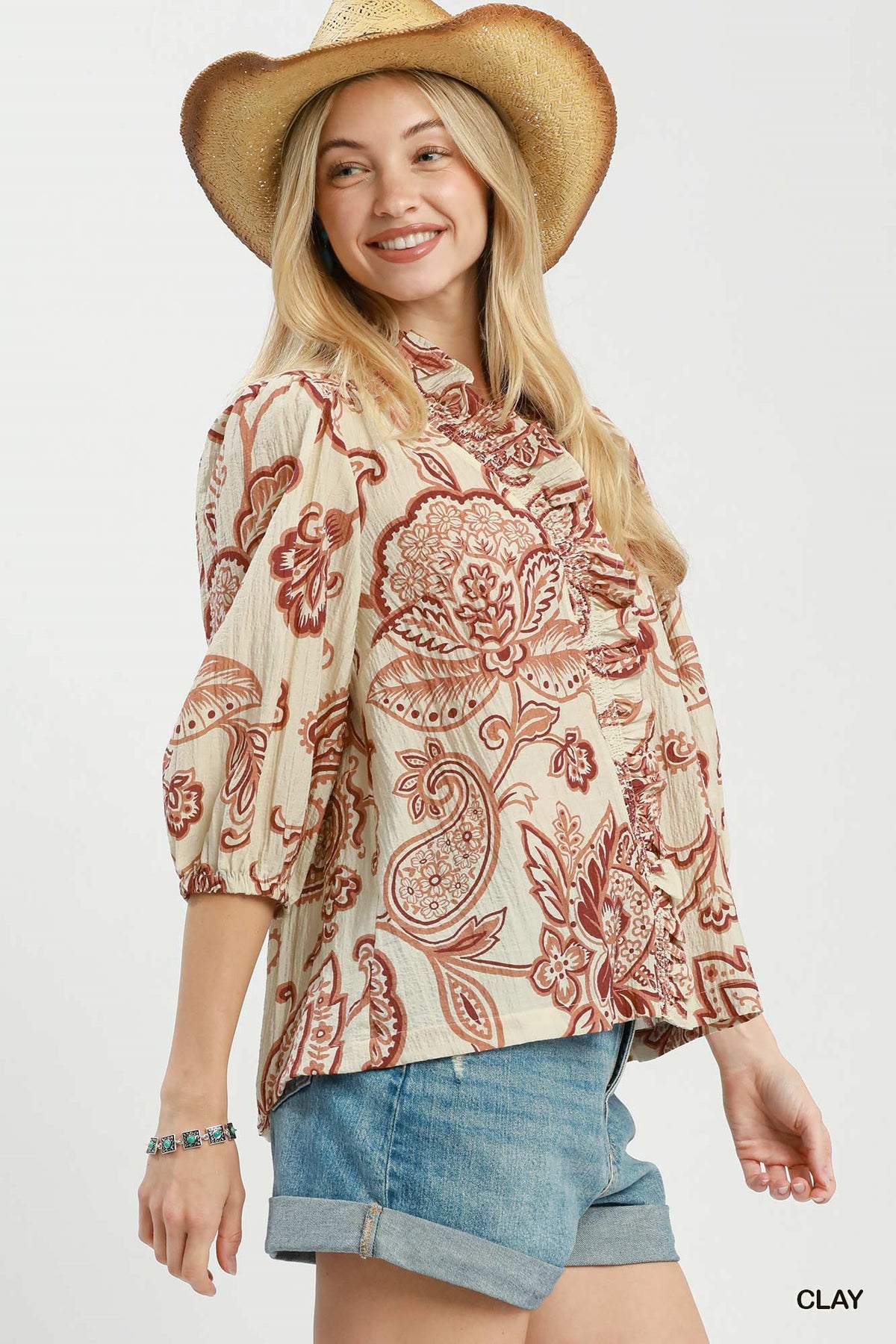 D1093 Abstract Print Top