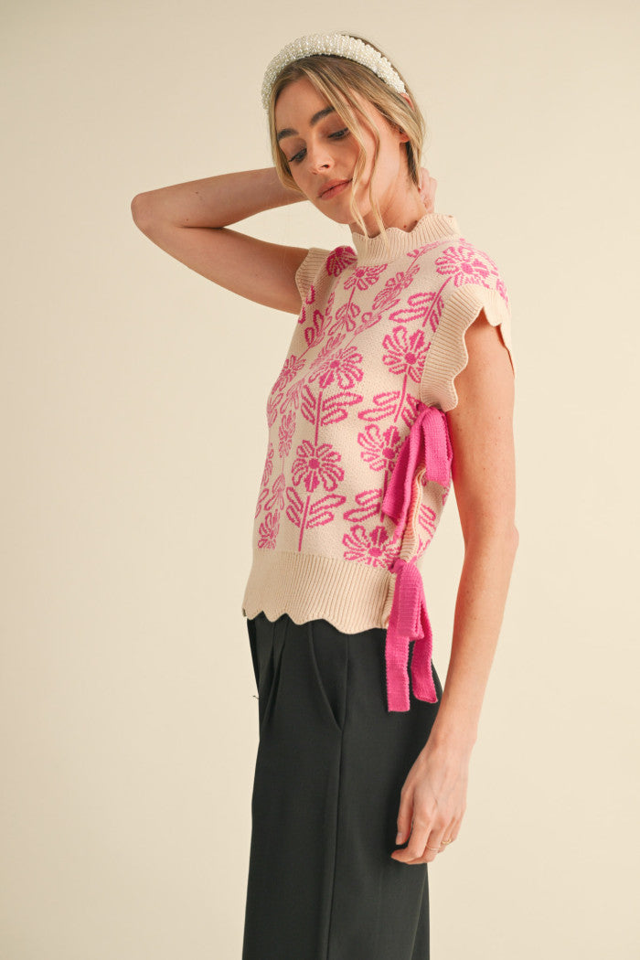 MSW10743 Floral Sweater Vest