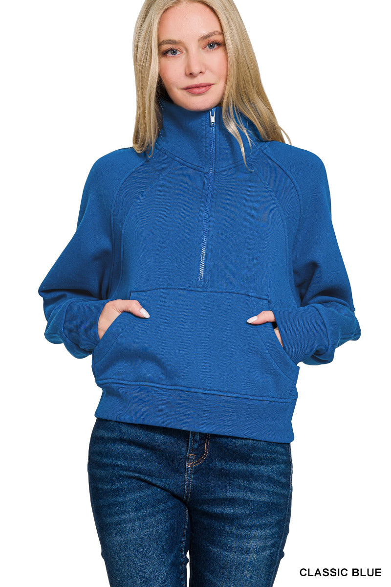 OT-4360Y Fleece Half-Zip Kangaroo Pocket Sweatshirt