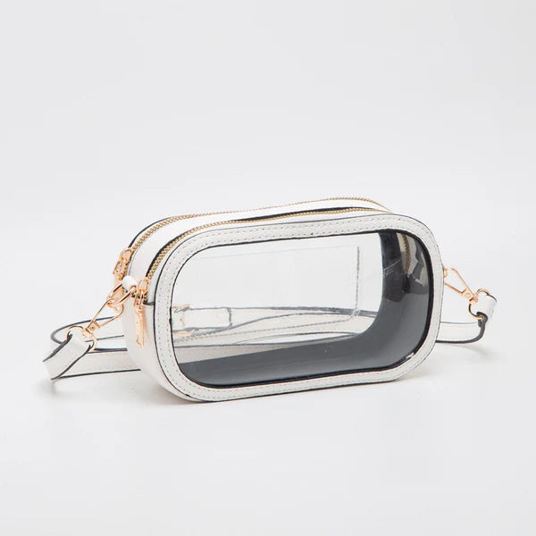 TG10552 Double Zipper Oval Clear Bag