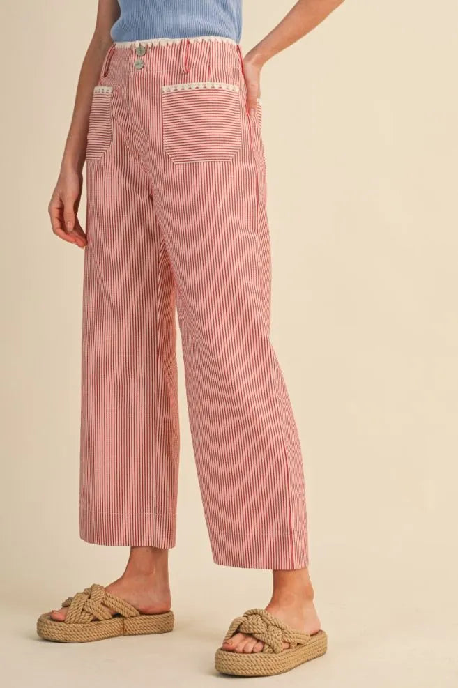MP4663 Striped Wide Leg Pants
