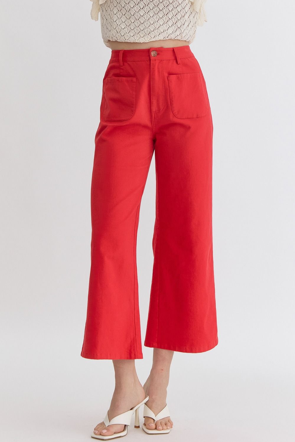 P23528 High Waisted Wide Leg Pants