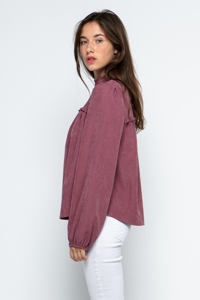 MTP8907 Smocked Yoke Detail Blouse