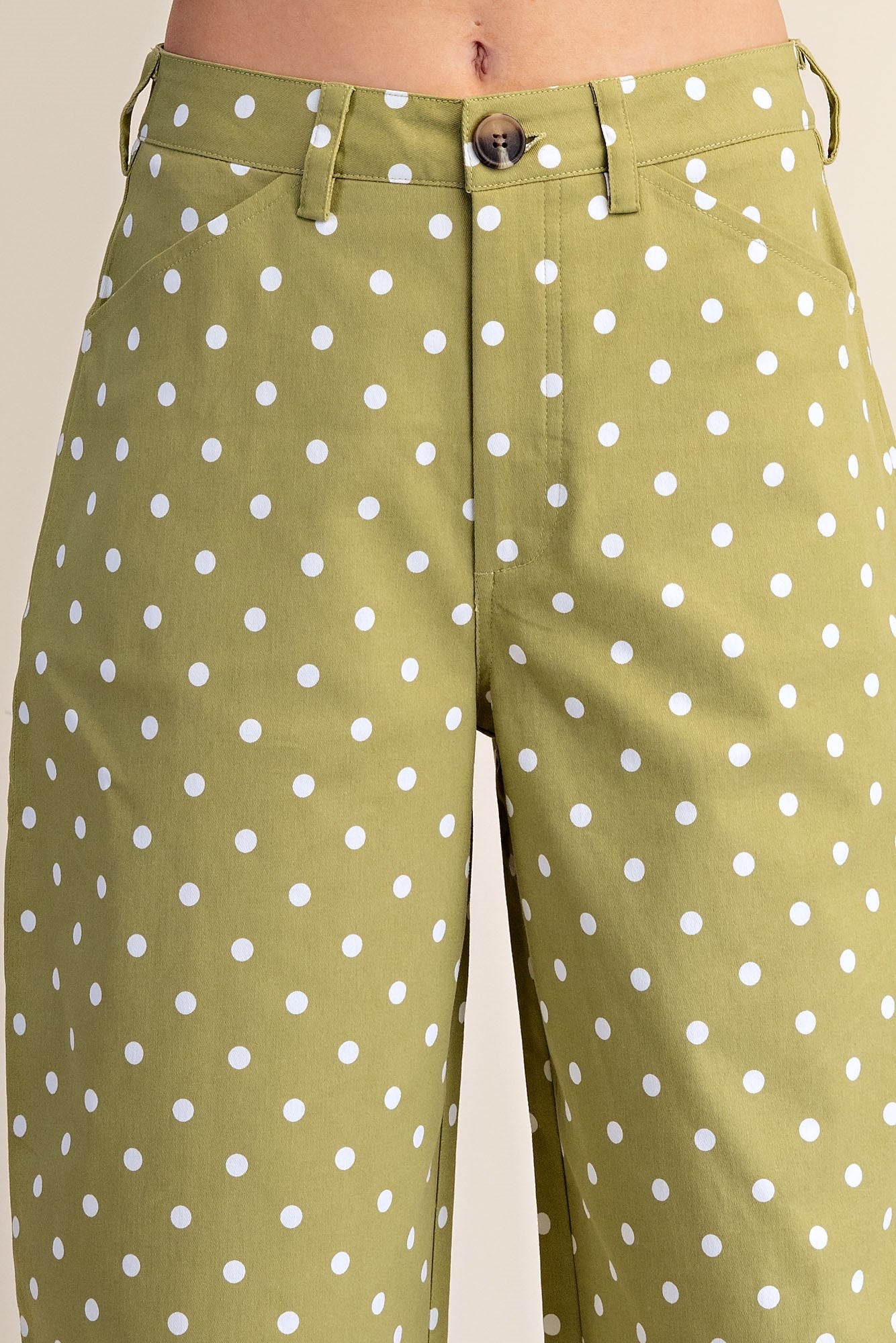 P8239 Wide Leg Barrel Polka Dot Pants