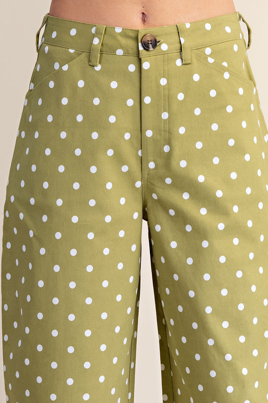 P8239 Wide Leg Barrel Polka Dot Pants