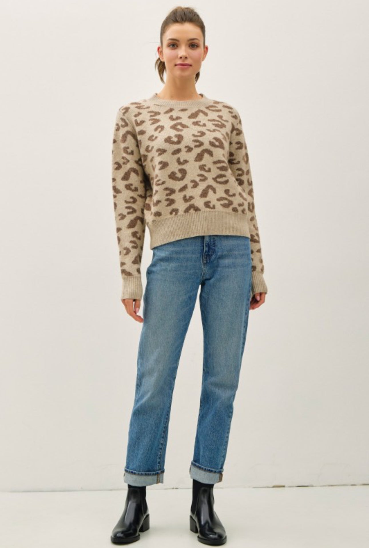 65064 Leopard Jacquard Sweater