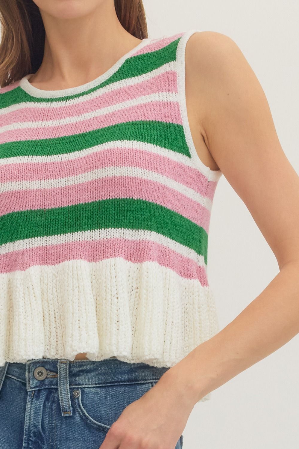 T31560 Striped Sleeveless Top