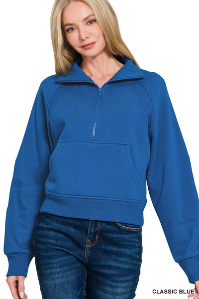 OT-4360Y Fleece Half-Zip Kangaroo Pocket Sweatshirt