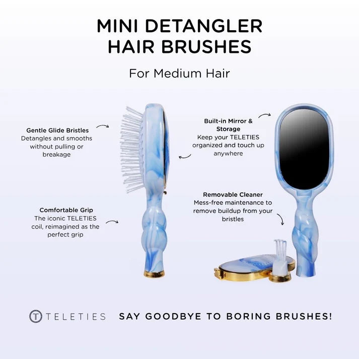 TELETIES Mini Detangler Hair Brush for Medium Hair