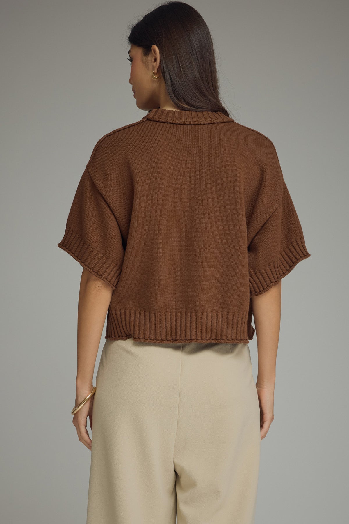 T31979 Solid Sweater Top